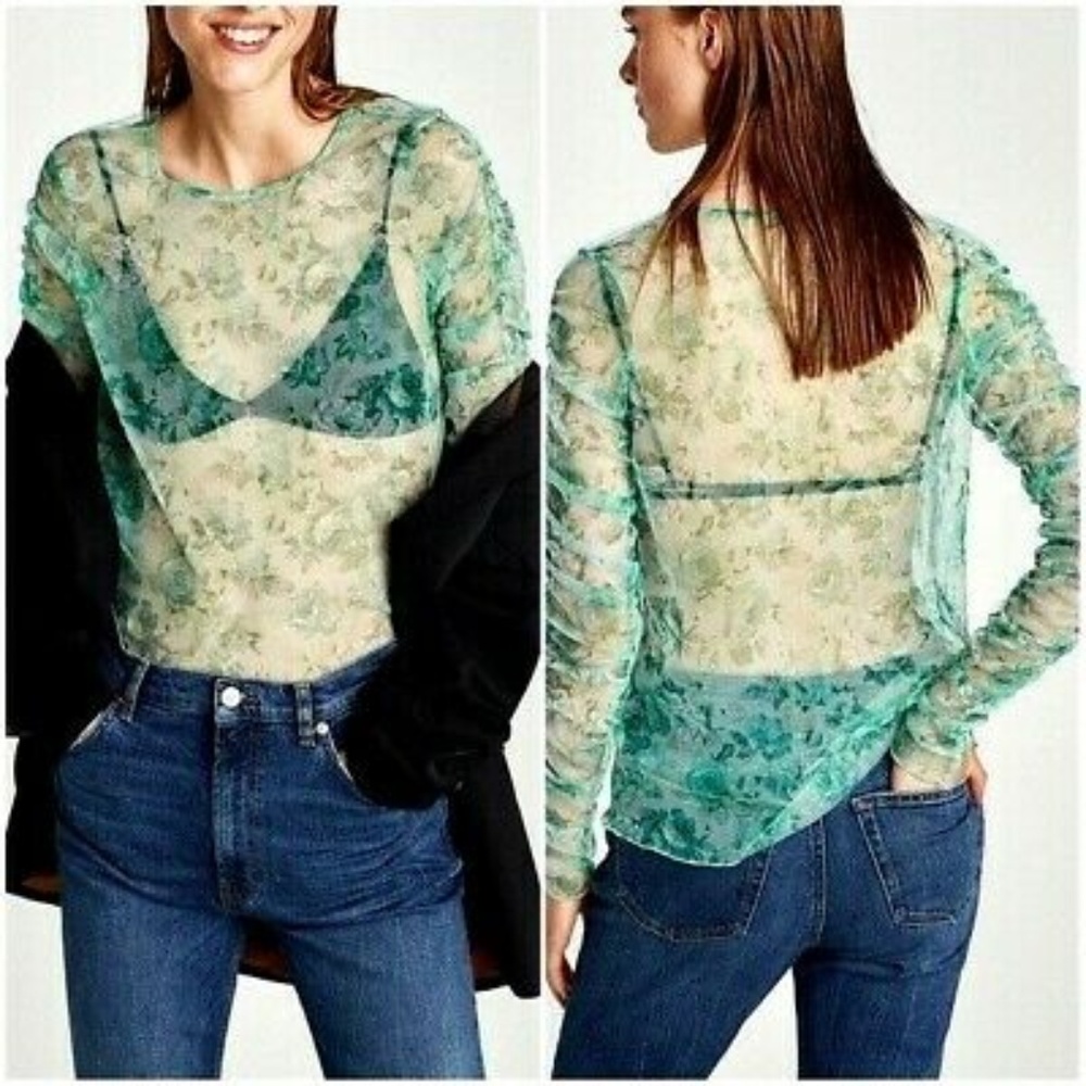 ZARA Long sleeve Top - Size Small NWT